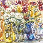 Tulpen en ranonkels (ook wel genoemd: Anemonen op gekleurd glas II) Tulpen en ranonkels (ook wel genoemd: Anemonen op gekleurd glas II)