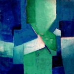 Compositie in blauw en groen Compositie in blauw en groen