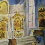Interieur van Russisch Orthodoxe kerk Interieur van Russisch Orthodoxe kerk