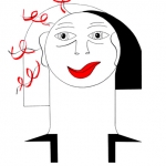 Women with the red curl Women with the red curl