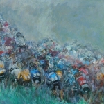 Peloton tijdens bergetappe Peloton tijdens bergetappe