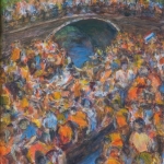 Oranje drukte op de gracht in Amsterdam Oranje drukte op de gracht in Amsterdam