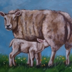 Moeder schaap met lammetje Moeder schaap met lammetje