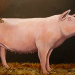 Varken met vlinder Varken met vlinder