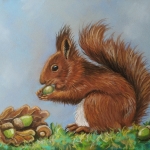 Schilderij eekhoorn 1 Schilderij eekhoorn 1