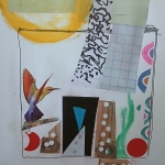Bird on collage Bird on collage