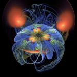 Spherical flower blue red Spherical flower blue red