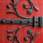 Church door in red Church door in red