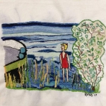 woman lost in water and green woman lost in water and green