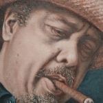 Portret van Charles Mingus Portret van Charles Mingus