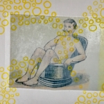 Man with yellow bubbles