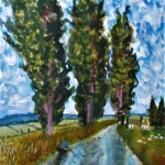 Arles: rivier met bomen Arles: rivier met bomen