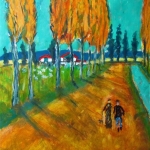 Arles: wandelaars Arles: wandelaars