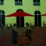 Op het terras van een badhotel Op het terras van een badhotel