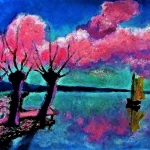 Zeilen onder een rose wolk. Zeilen onder een rose wolk.