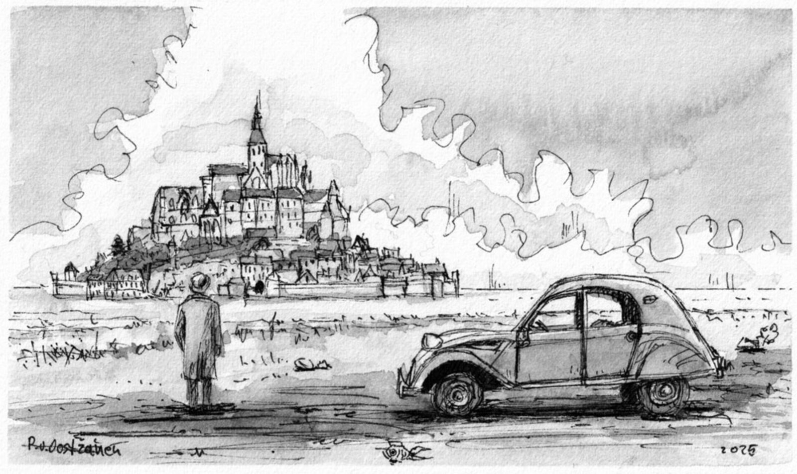 De reiziger en de Mont Saint-Michel