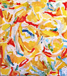 De formele middelen die ik gebruik bij het schilderen zijn lijn, kleur en vlak. Het werk is abstract. Ik werk niet vanuit een doel, thema en heb geen onderwerp, maar kies er bewust voor het schilderij te laten ontstaan vanuit een niet, van te voren, genomen standpunt.