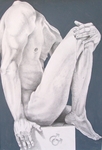 Werken op papier. Materialen: Potlood / Gesso / Conte