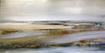 Landschap olieverf op doek of paneel.