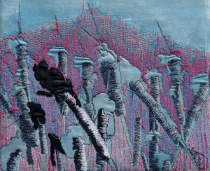 paintings made with mainly textile materials and some paint.