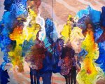 schilderijen in acryl of H2oil, groot en klein, figuratief of abstract.