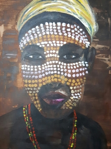 Aquarel en acryl op doek en papier