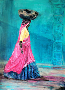 Aquarel en acryl op doek en papier