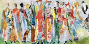 Het spelen met vormen en lijnen,de idividuele expressie van de individuele emotie,weergegeven in kleuren.