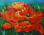 Schilderijen in olieverf of acryl, aquarels, werken met kleurpotlood en mixed media van bloemen