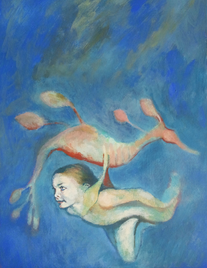 meisje met zeepaard