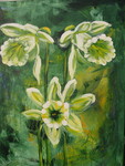 Het schilderen van bloemen is elke keer opnieuw een feest. Geef mij een leeg doek en tien tegen een wordt het een ruiker.