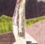 Abstracte werken uitgevoerd op papier en doek in acrylverf