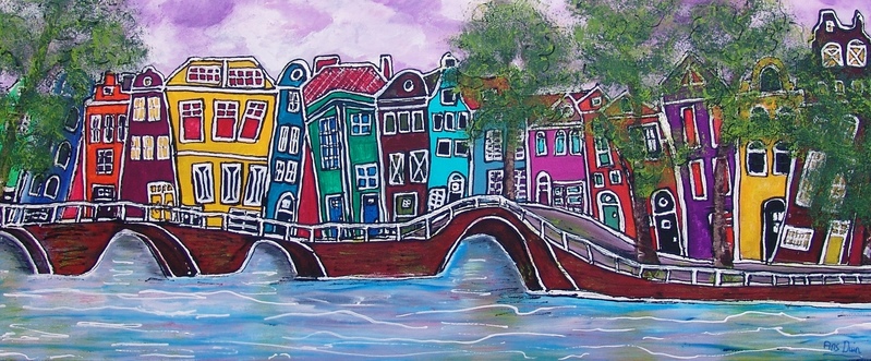 Love Amsterdam op aluminium