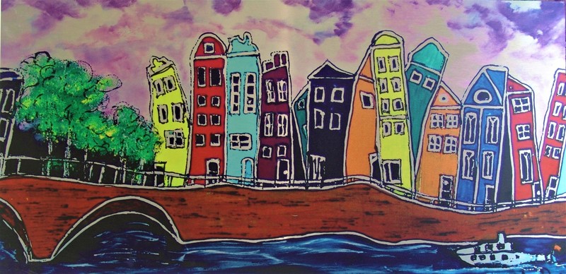 Love Amsterdam op aluminium