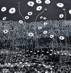 Paintings in black and white for a modern sleek interior. Landscapes and trees, painted pasty and finished with varnish. Separate and exclusive!