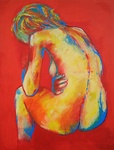 Paletmes/acryl op doek