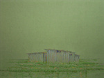 Landschap is een rekbaar begrip.Het kan de herkenbare werkelijkheid willen weergeven, topografisch,maar ook het tegendeel beogen, m.a.w. volkomen abstract zijn.Mijn werk beslaat het hele scala van abstract tot figuratief. Het meest muzikaal is uiteraard dat werk waar sprake is van abstractie n.a.v.muziek, de zg.'Muzikale landschappen'.