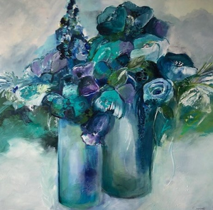 Terug naar de bloemen. 
Altijd heerlijk om te schilderen.