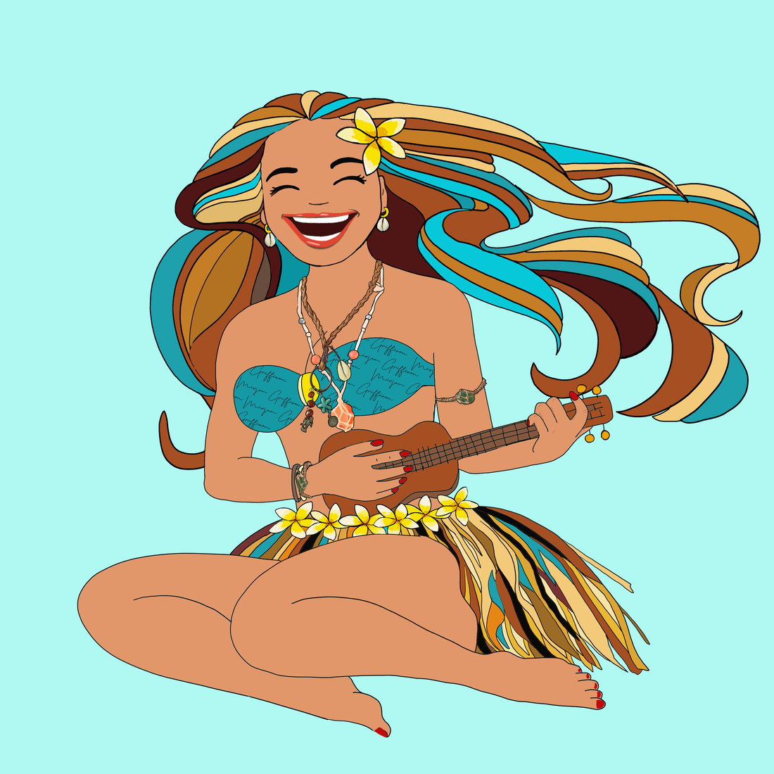 Happy Hawaiian Hula Girl