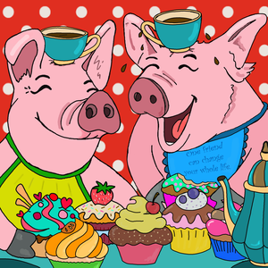 Digitale kunst illustraties, veelal met vrolijke positieve teksten over het leven. leuk als ansichtkaart of andere designs.