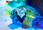 Enige kleine werkjes in acryl en aquarel op 3D canvas of op papier.