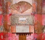 In de loop van de tijd zijn er, naast verf, steeds meer collageachtige elementen toegevoegd aan haar werk: veren, papier,glas, kokosbast, gouddraadstiksels, amuletten.