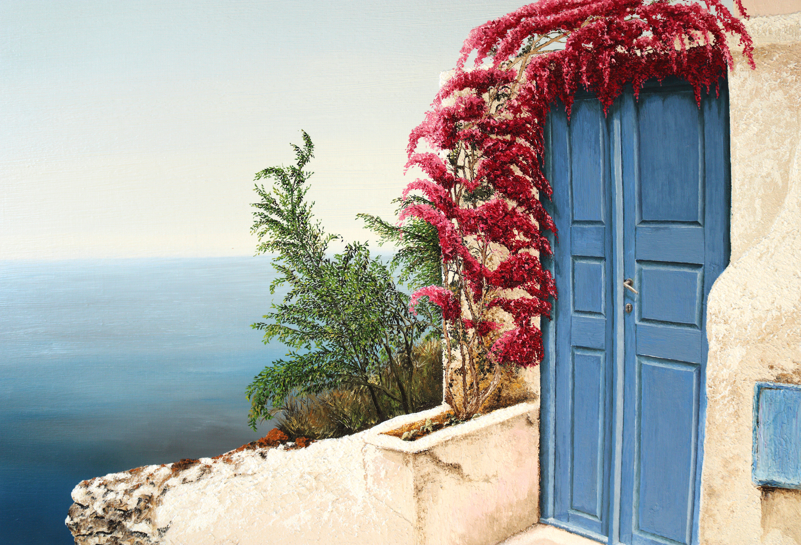 Blauwe deur Oia, Santorini