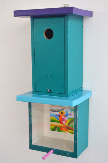 Vogelnestkast met Vogelkunstgalerie