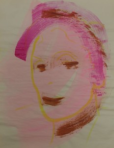 Deze serie portretten zijn geïnspireerd op de iconografische afbeeldingen uit de gotiek. Zoek overgangsvorm naar humanisme door een zekere herkenbaarheid van geportretteerden en mijn eigentijdse abstractere expressieve schilderstijl