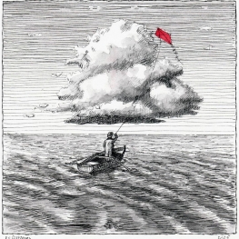 De rode vlieger bij de donderwolk De rode vlieger bij de donderwolk