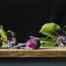 Pruimen op een tafel Pruimen op een tafel