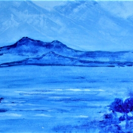 Japanese landscape in blue Japanese landscape in blue