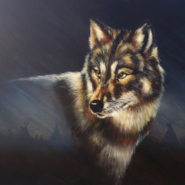 Wolf (Black Background)