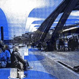 'Amsterdam cs IJzijde 2' - digitale art-print 'Amsterdam cs IJzijde 2' - digitale art-print